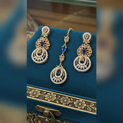Zircon Tikka Earring Set – Elegant Bridal Sparkle