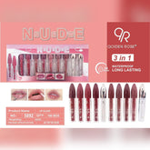 Qoiden Rose 3 in 1 Matte Lipgloss - 12 Pcs Set