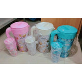 Lavenna Collection Plastic Water Jug & Glass Sets