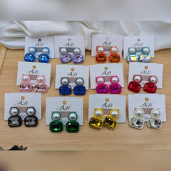 AB Art of Fashion Crystal and Pearl Earrings