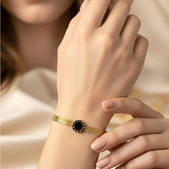 Stainless Steel Trendy Roman Numeral Mesh Chain Bracelet - Each