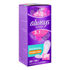 Always Dailies Singles Pantyliners, Normal - 20 Pcs