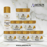 Vitally Gold 6 Steps Facial Set with Free Gift CLeansing Milk - 120gm