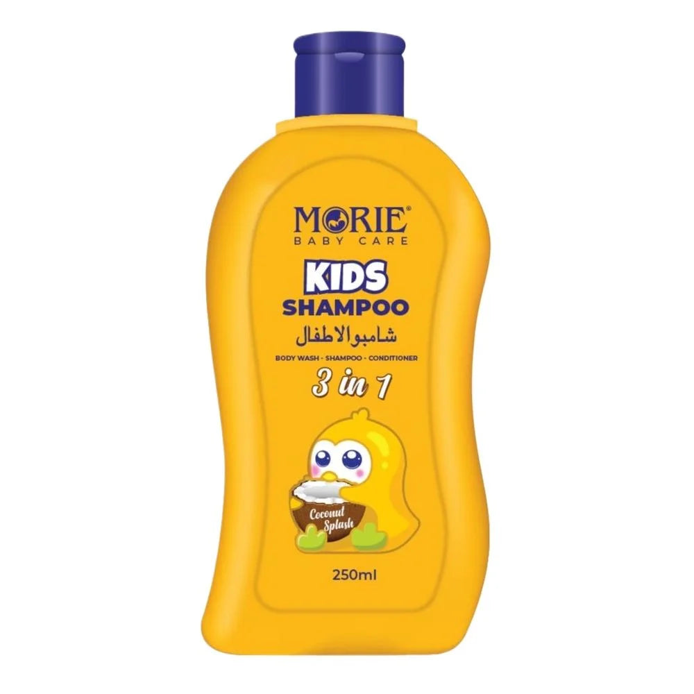 Morie Kids Shampoo 3-in-1 Coconut Splash  Body Wash + Shampoo + Conditioner - 250ml