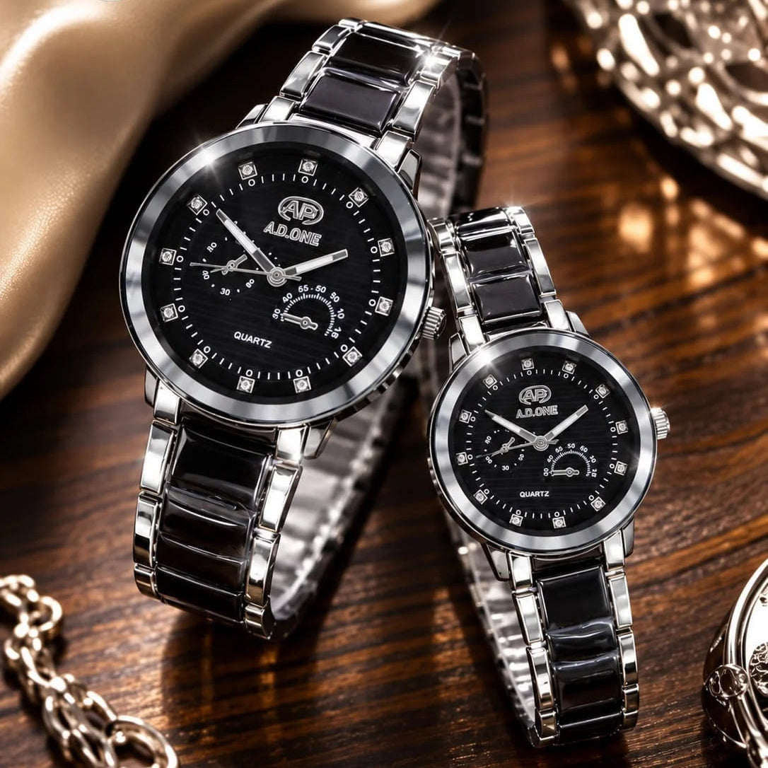 AD.ONE Luxury Ceramic Bracelet Quartz Couple Watch
