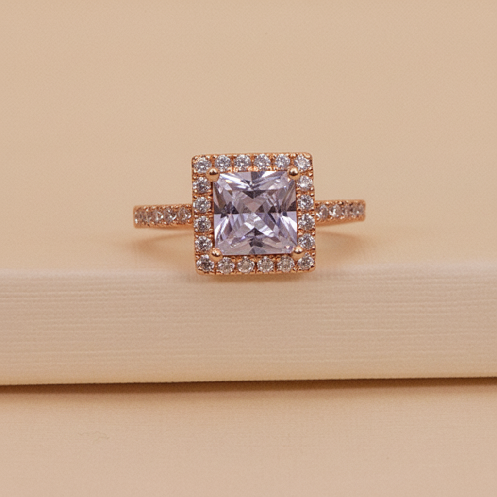 Square Halo Diamond Style Ring