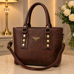 CHANEL Embossed Floral Leather Tote Handbag