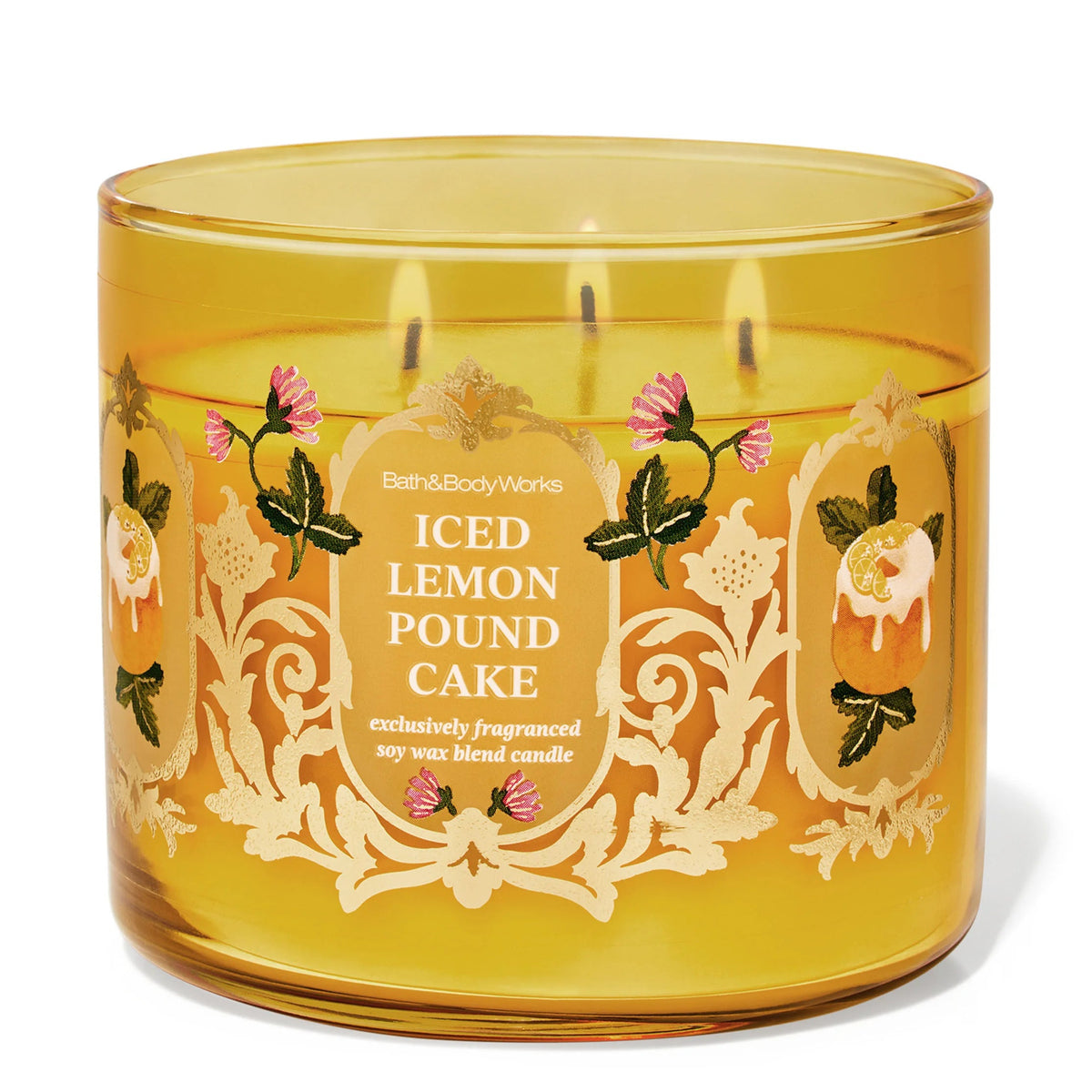 Bath & Body Works Iced Lemon Pound Cake 3-Wick Candle (411g)