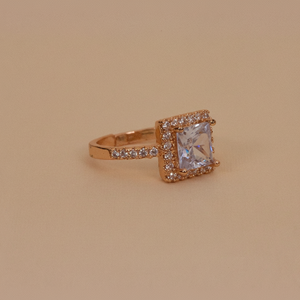 Square Halo Diamond Style Ring