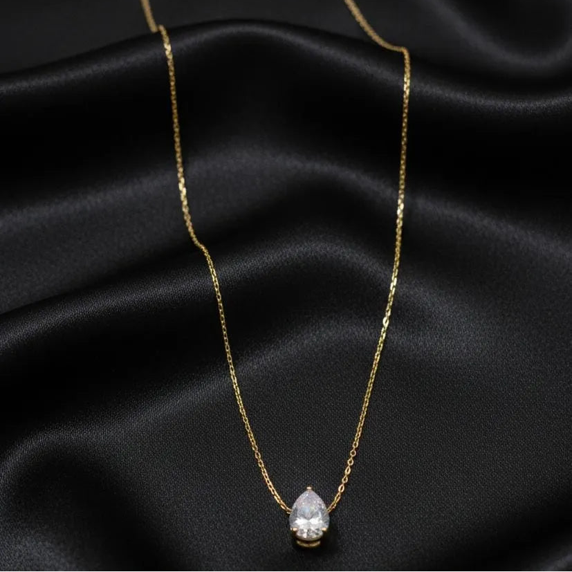 Stainless Steel Almond Style Stone Chain