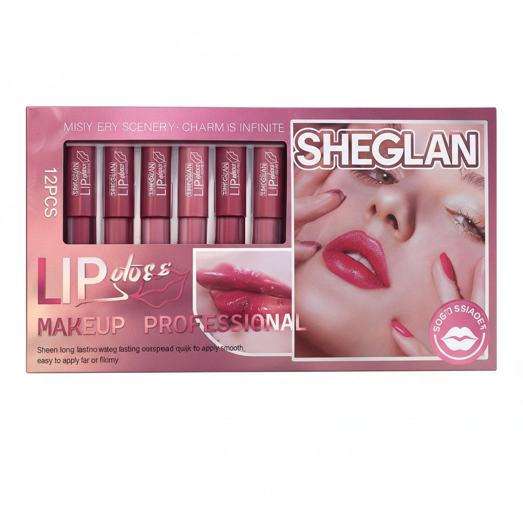 SHEGLAN  Glossy Lipgloss - 12Pcs