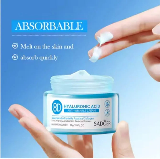 Sadoer 8D Hyaluronic Acid Anti-Wrinkle Cream - 30g