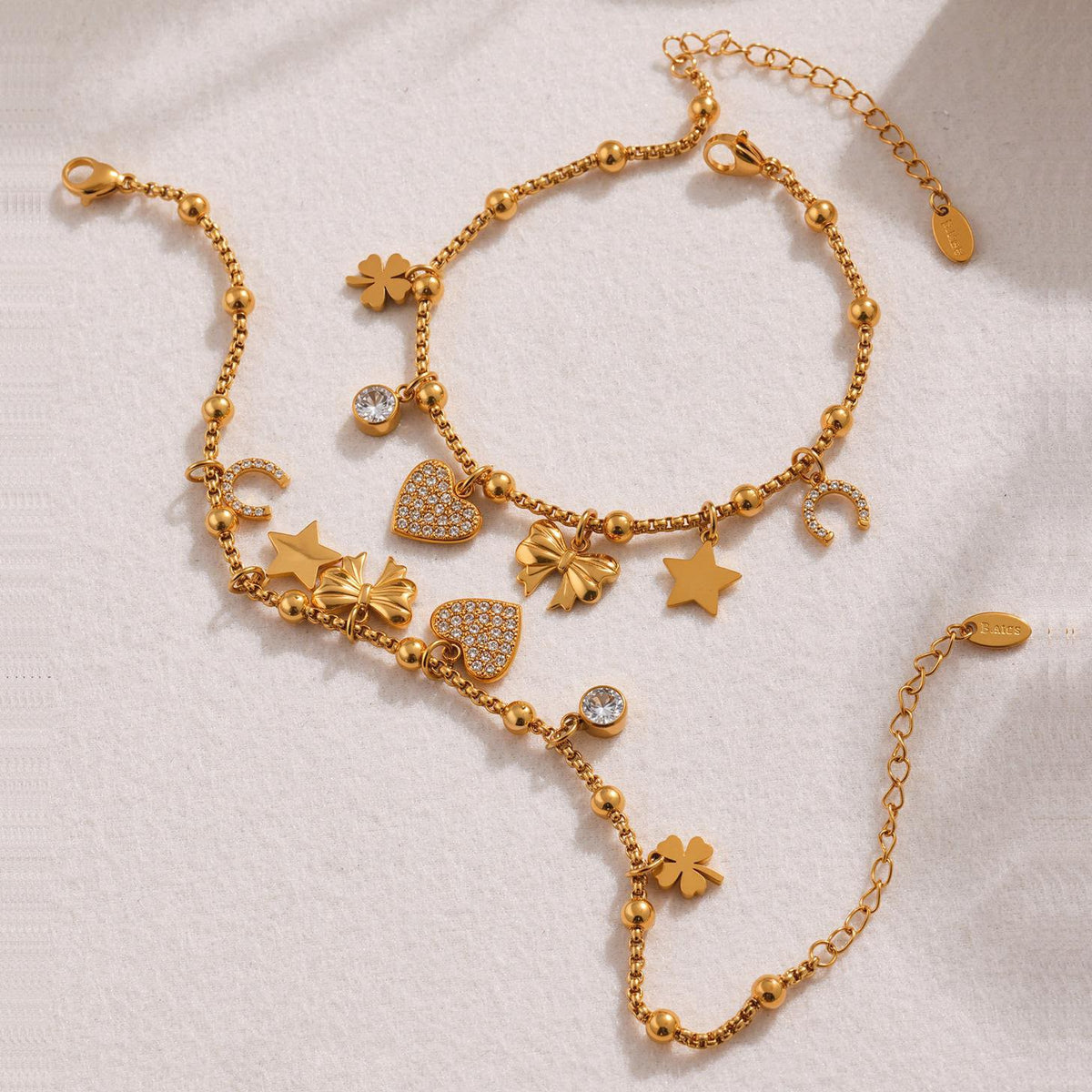 Stainless Steel Zirconia Charm Bracelet