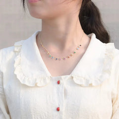 Multicolor Crystal Charm Necklace
