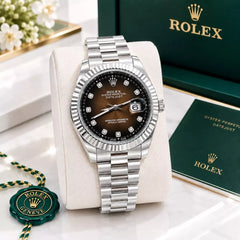 Rolex REGULAR STONE DAIL WATCH = With Box
