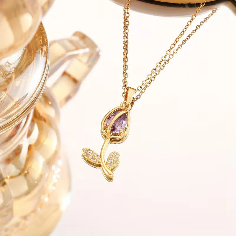 stainless steel tulip locket chain - Each