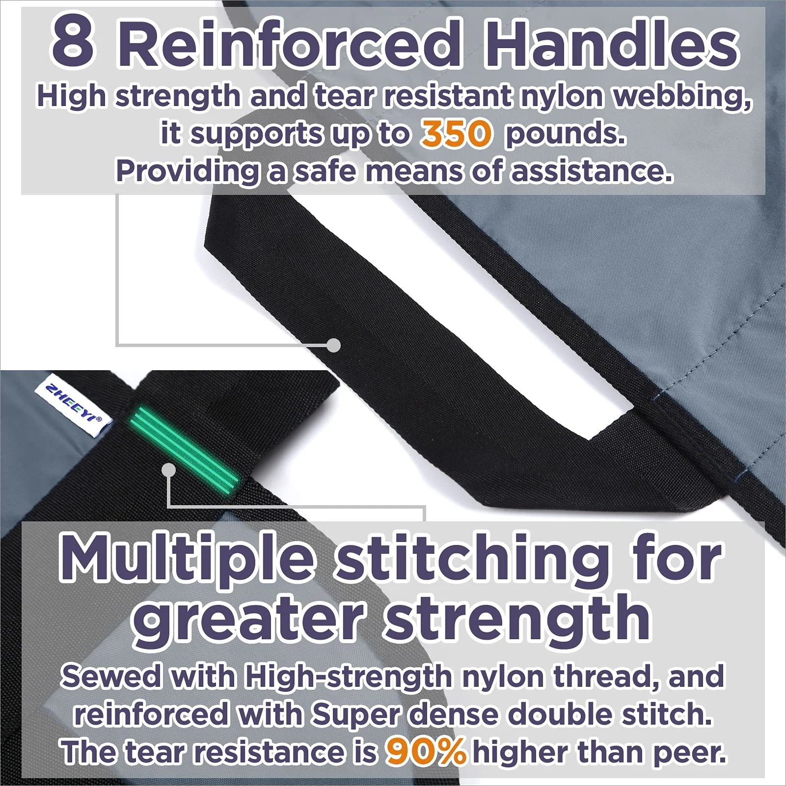 Positioning Bed Pad with Reinforced Handles - 1 Pack 43" x 36