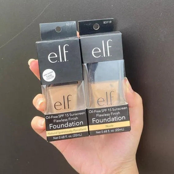 Original E.L.F Oil Free Spf-15 Sun Screen Flawless Finish Foundation 20ML