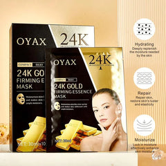 OYAX 24K Gold Firming Face Mask- Anti Aging, Hydrating, Toning & Firming Facial Mask - 10 PCS