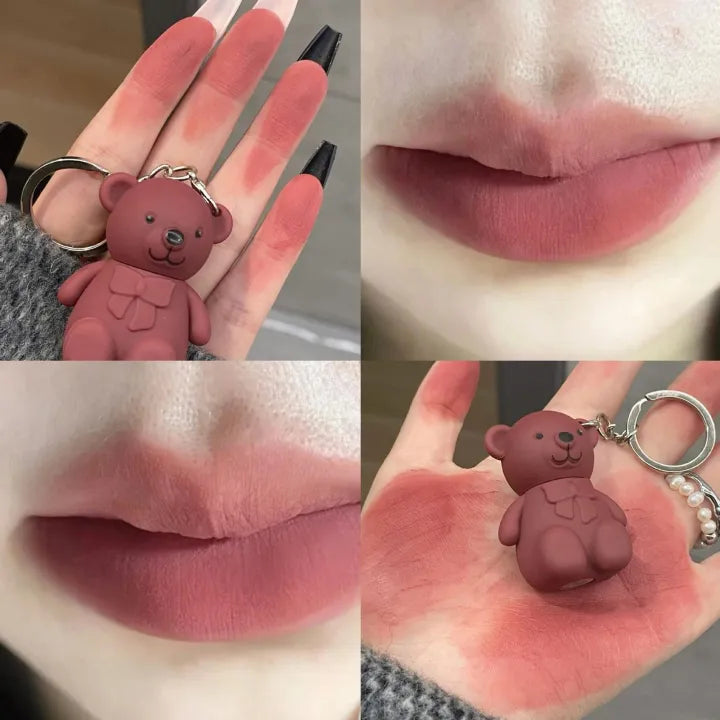Julystar Bear Keychain Style Trendy Lip Gloss