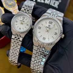 PREMIER Couple Watch Set – Latest Model with Brass Case & Chain
