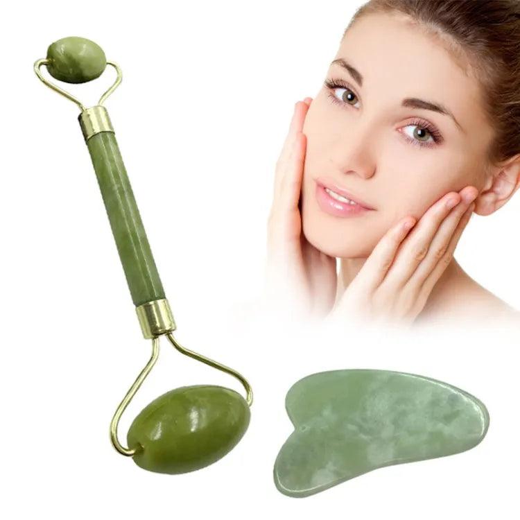 2 In 1  Jade Roller & Gua Sha Set
