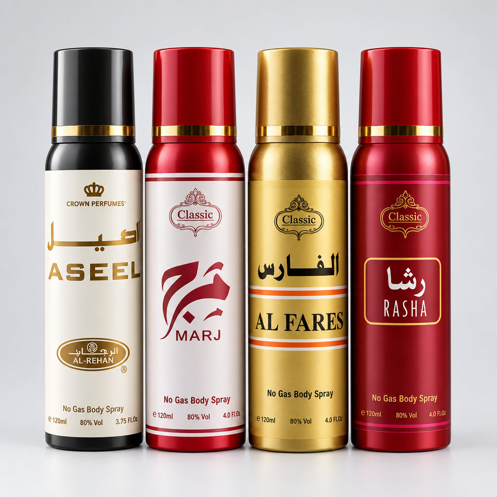 Classic No Gas Body Spray Oriental Collection - Pack of 4 
