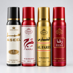 Classic No Gas Body Spray Oriental Collection - Pack of 4 