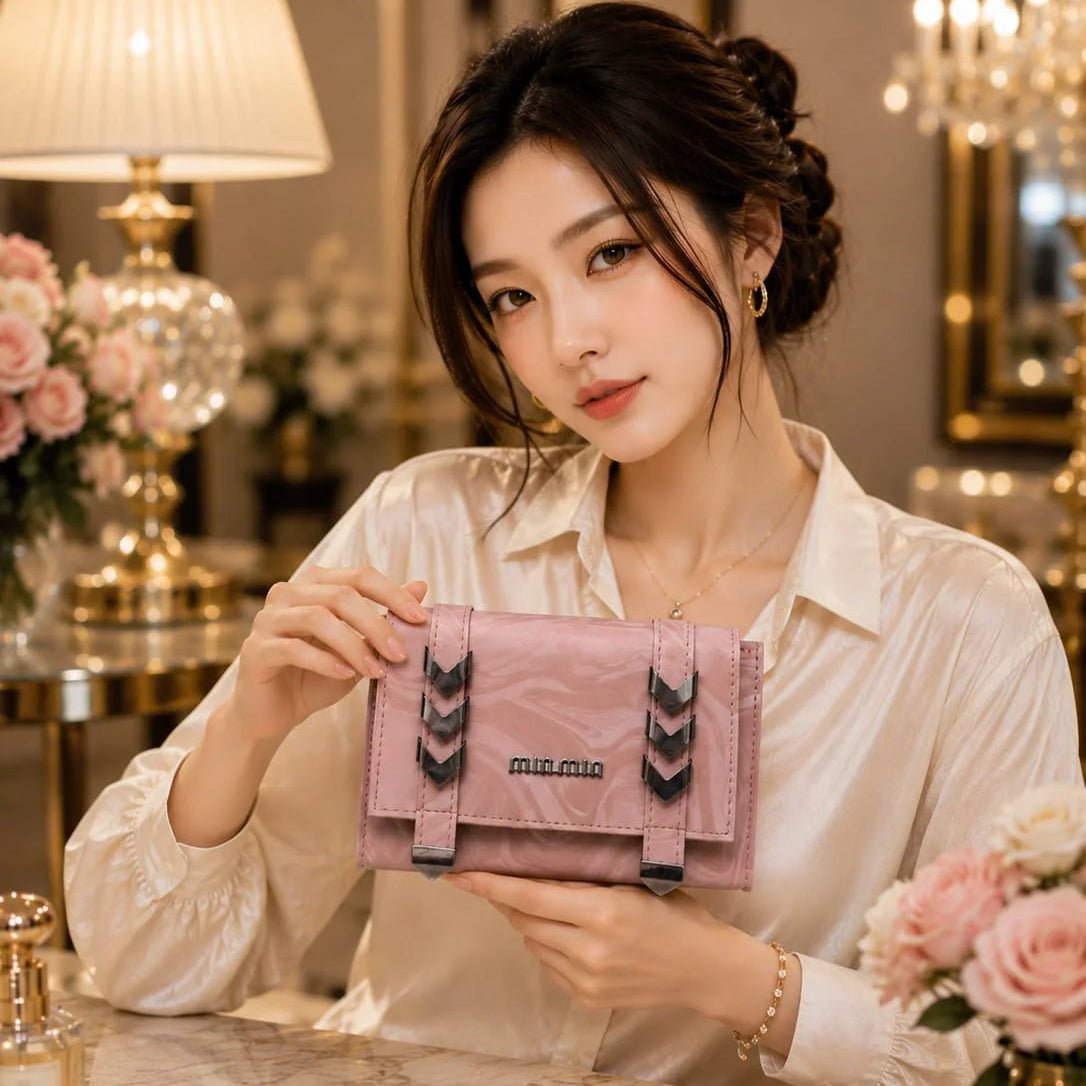 MinMala Glossy Marble Pattern Wristlet Clutch