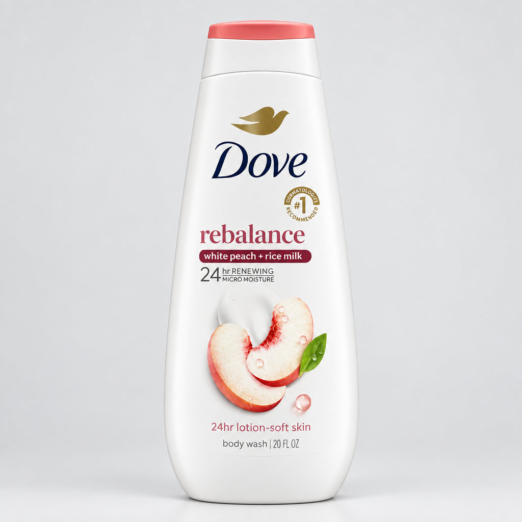 Dove Rebalance White Peach & Rice Milk Body Wash - 20 FL OZ / 591ml