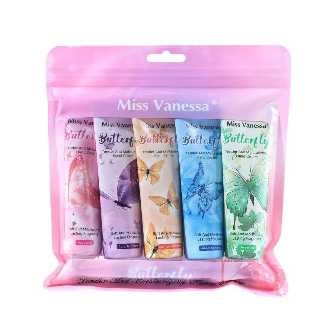 Miss Vanessa Butterfly Hand Creams - 5 Pcs Set - Each 30g