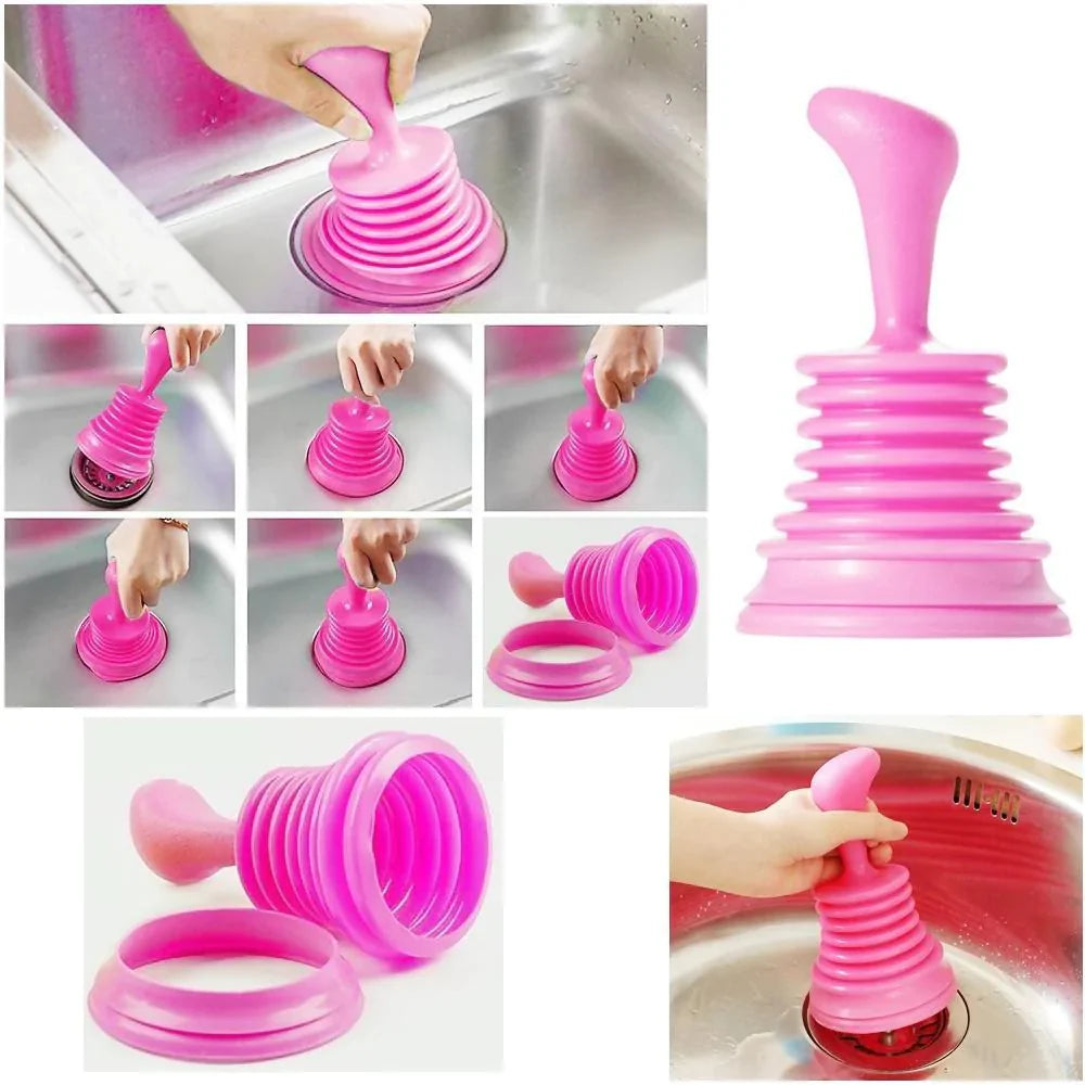 Sink Cleaner Flange Plunger Kitchen Clog Remover