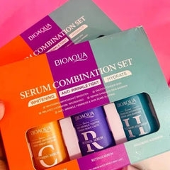 Bioaqua 3‑in‑1 Whitening Anti‑Wrinkle Hyaluronic Acid Serum - 30ml Each