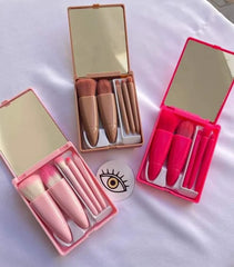 5pcs Makeup Brush Set, Cosmetic Blush Foundation Powder Lip Kit with Storage Box