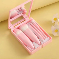 5pcs Makeup Brush Set, Cosmetic Blush Foundation Powder Lip Kit with Storage Box