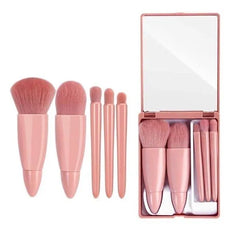 5pcs Makeup Brush Set, Cosmetic Blush Foundation Powder Lip Kit with Storage Box