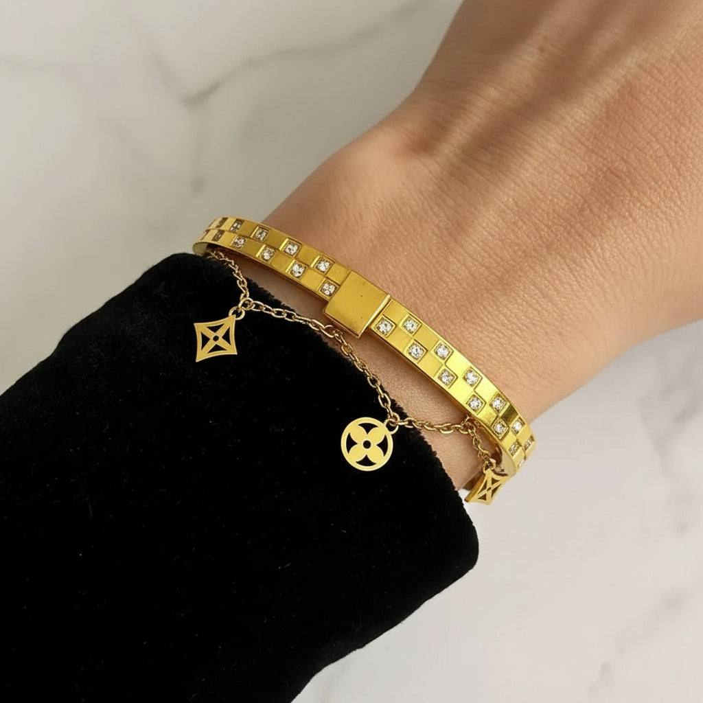 Louis Vuitton Gold Charm Bangle Bracelet - Each