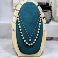 Layered Pearl and Crystal Necklace