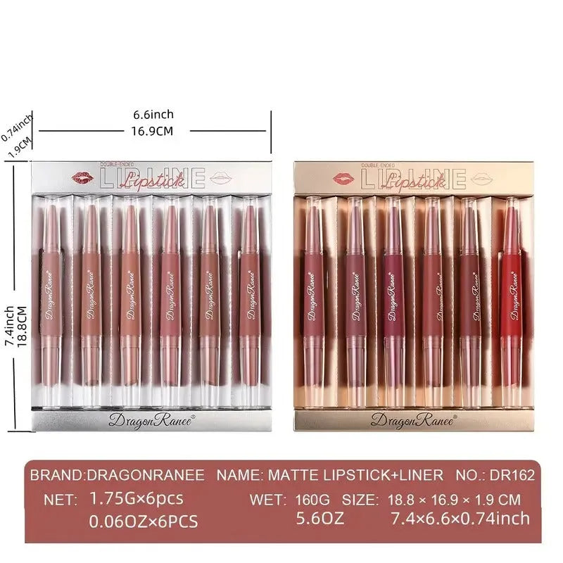Dragon Ranee Double Head Matte Lip Liner Matte Lipstick Pen