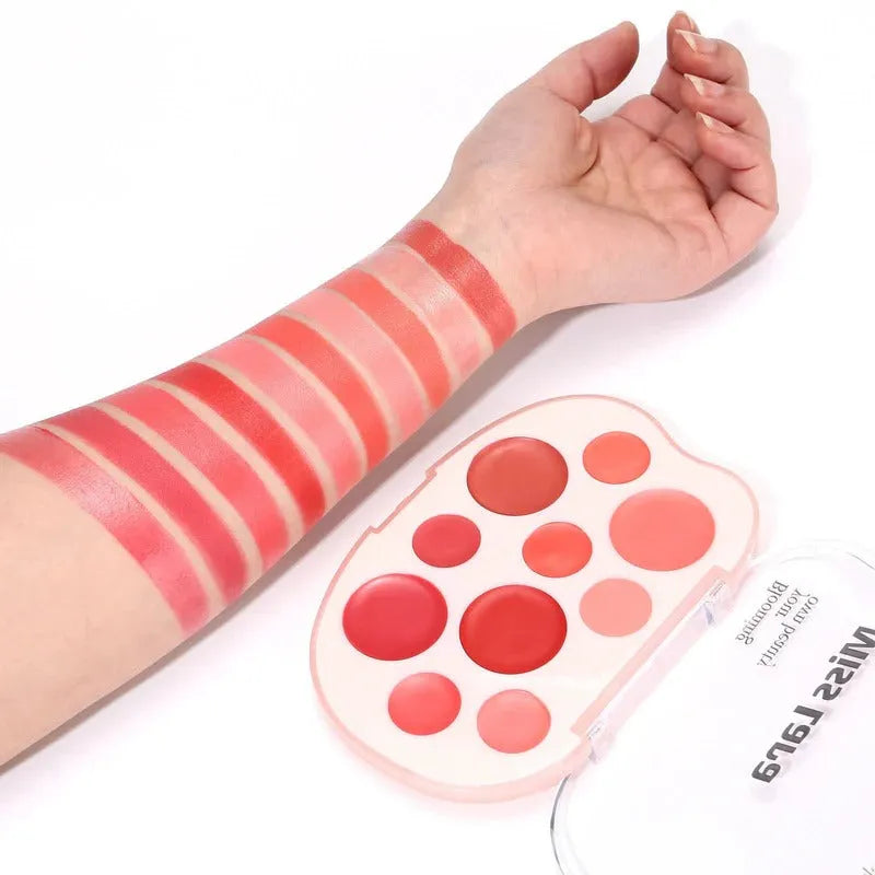 Miss Lara Aesthetic Lip & Cheek Cream - 10 Colors Palette