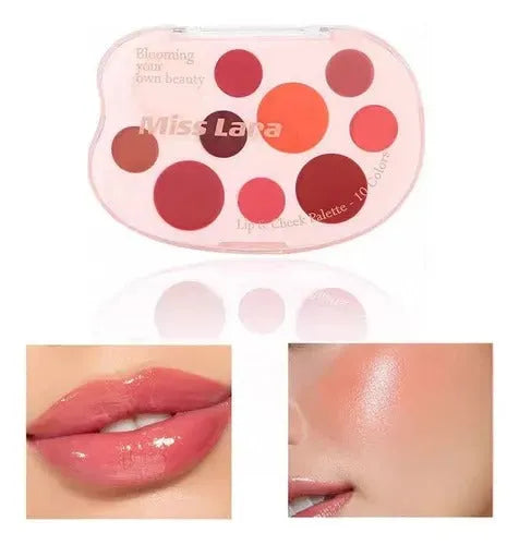 Miss Lara Aesthetic Lip & Cheek Cream - 10 Colors Palette