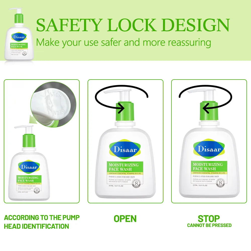 Disaar Moisturizing Face Wash with Amino Acids, Vitamin B5 & B3 - 237ml