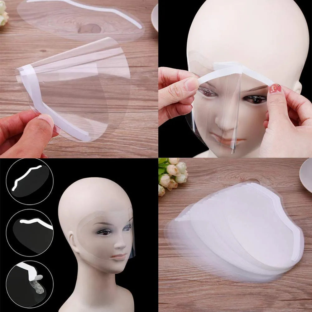100 PCS Microblading Makeup Shower Face Shields Visors, Disposable Face Shields Masks