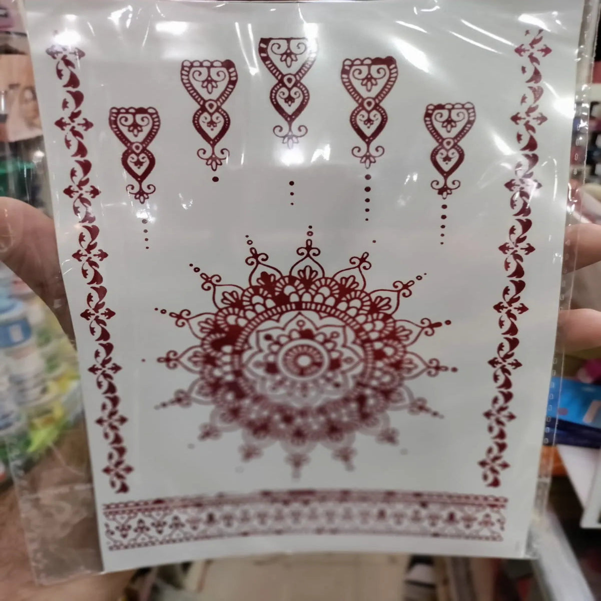 Waterproof Mehndi Tattoo Stickers – Red Henna Designs