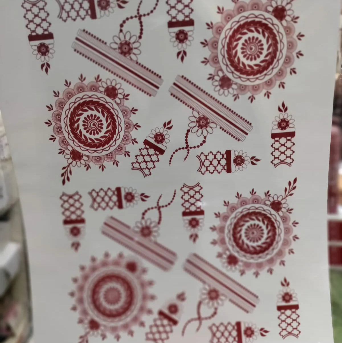 Waterproof Mehndi Tattoo Stickers – Red Henna Designs