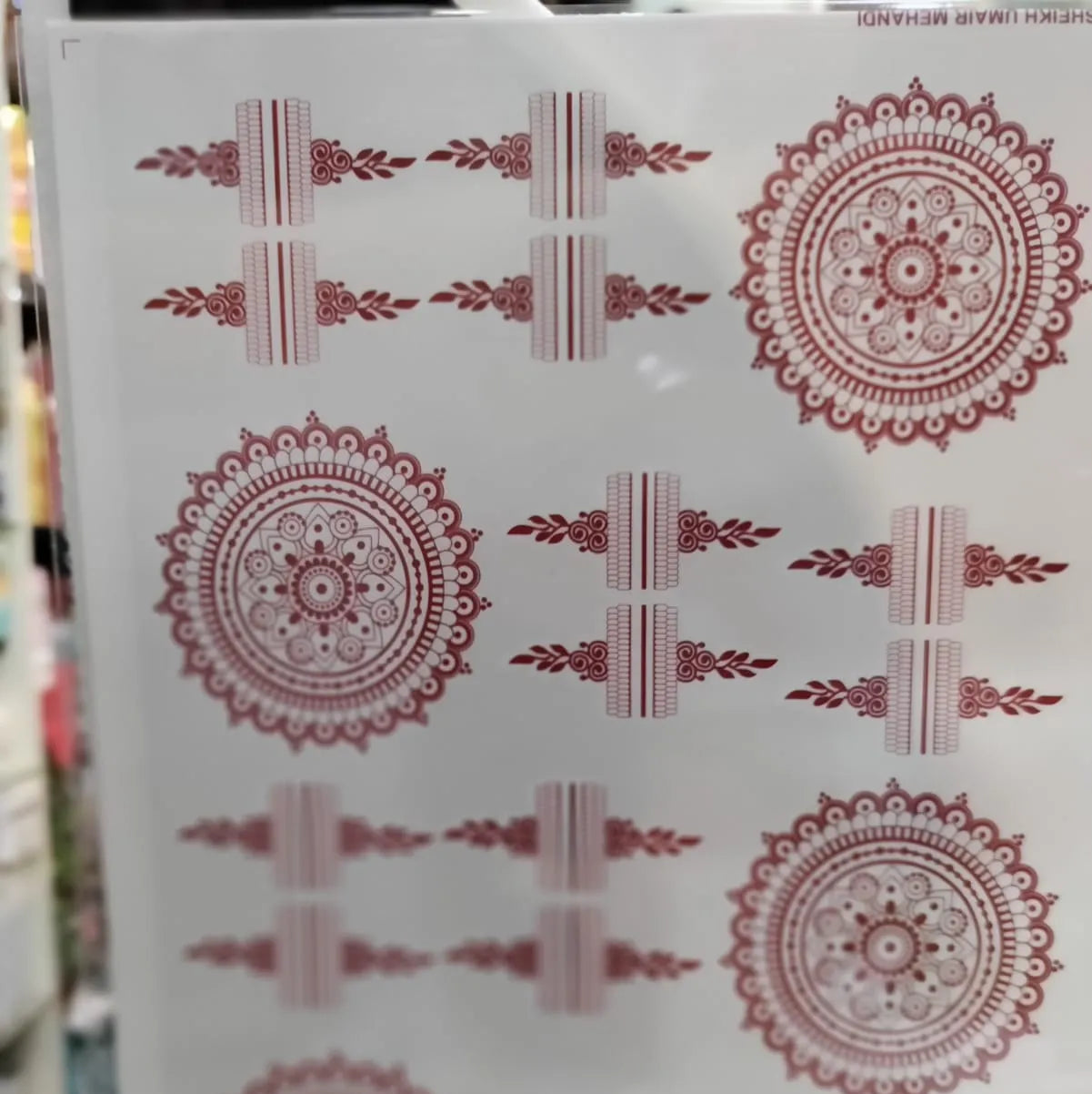 Waterproof Mehndi Tattoo Stickers – Red Henna Designs