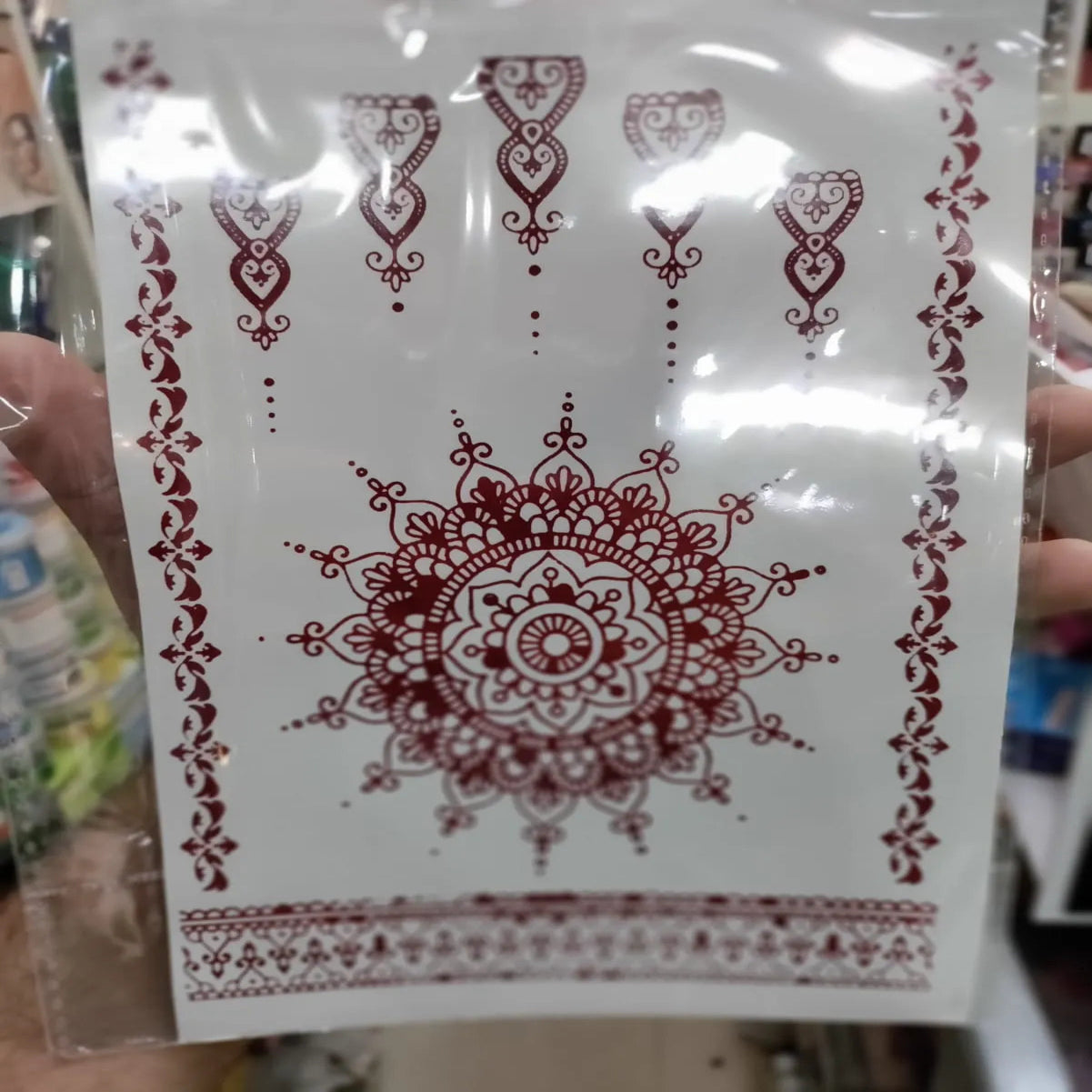 Waterproof Mehndi Tattoo Stickers – Red Henna Designs
