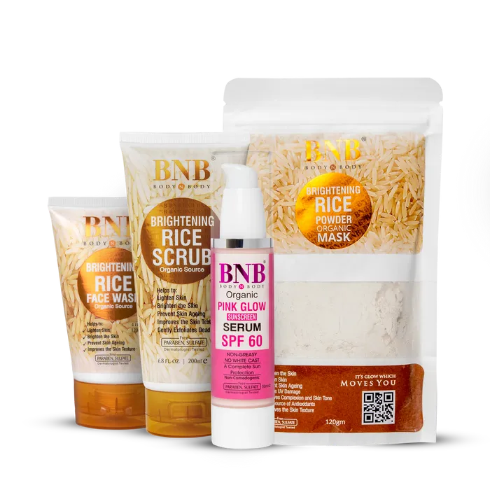 BNB Opulent Glow Bundle (Rice Extract Kit + Pink Glow SPF60 50ml)