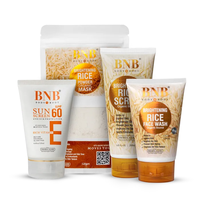 BNB Radiance Resurgence Bundle (Rice Extract Kit + Vitamin E SPF60 - 120ml)
