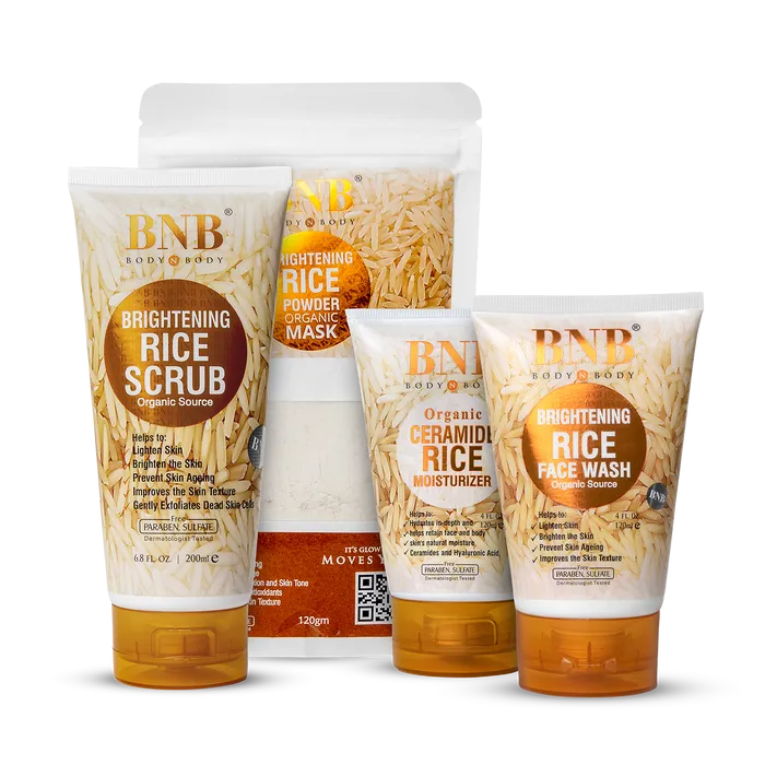 BNB Rice Bliss Bundle (Rice Extract Kit + Organic Rice Ceramide Moisturizer - 120ml)